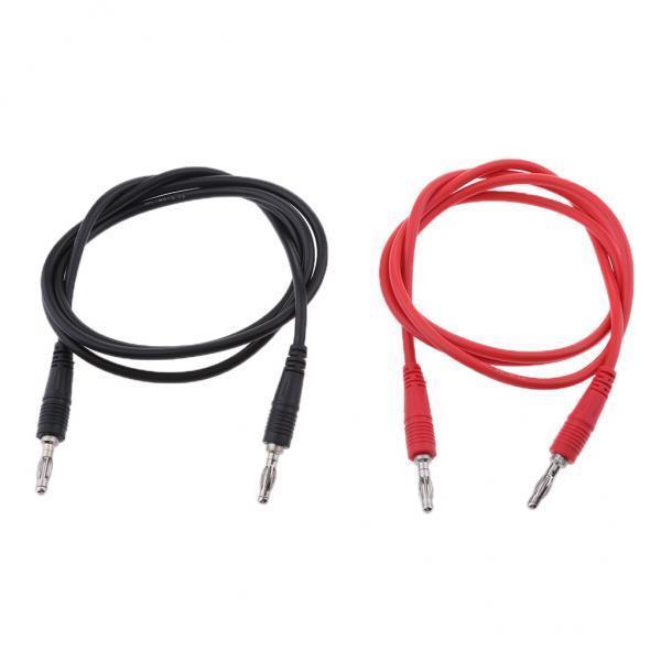 3x2Pieces 4mm Stackable Banana Plug Wire Soft Silicone Test Cable