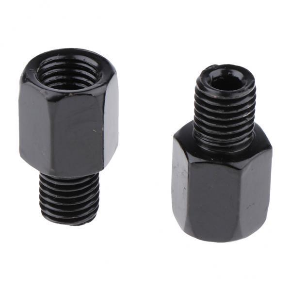 4xScooter Motorcycle Rearview Side Mirror RH 10mm - RH 10mm Adapter Black
