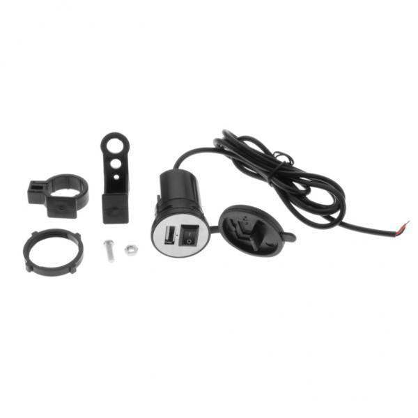 4xMotorcycle Mobile Charger USB mobile charger Single USB Car Charger Socket Black