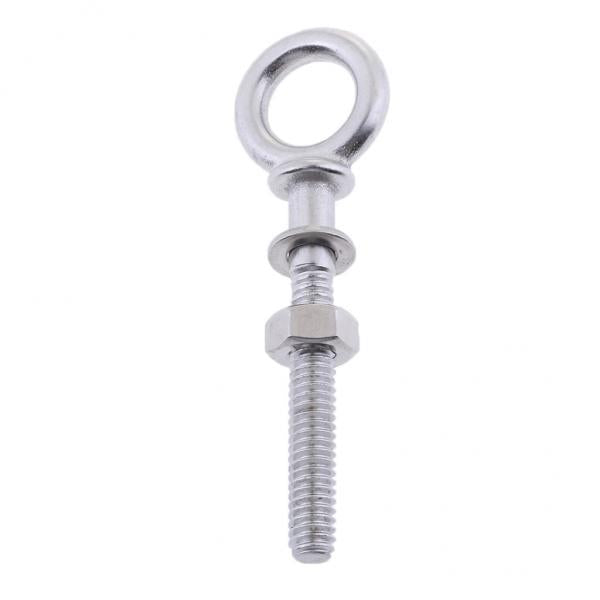 4x304 Stainless Steel Long Lifting Eye Bolt for Nut and Washer M4 x 40mm