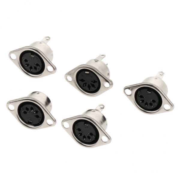 4xDIN Mini Pin Female Plug Audio Socket Connector for Keyboard/Mouse DIY 5 Pin