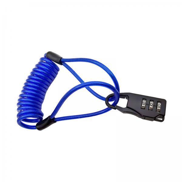 3xCombination Lock with Cable Portable Security Cable for Bike Gate Gym Locker Blue
