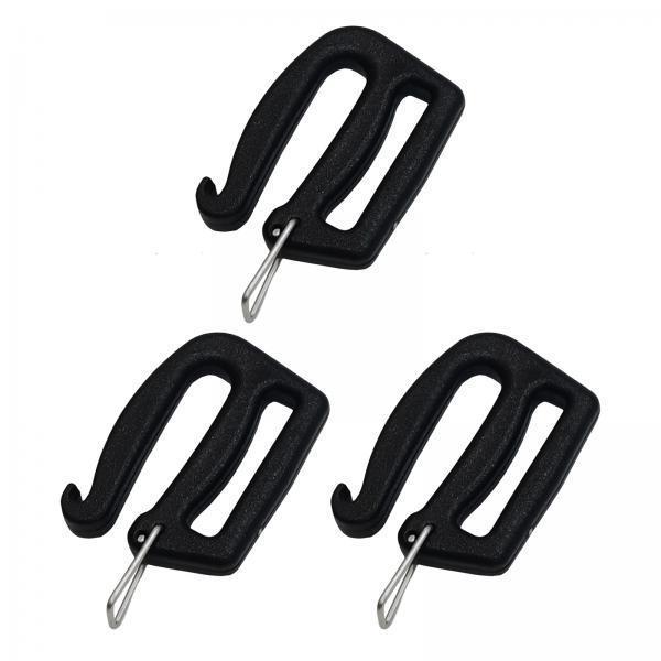 3xWebbing Release G Hook Camping Equipment Bag 1 inch Black Backpack Adjusters 3pcs
