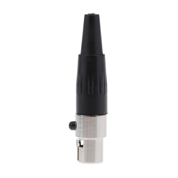 2xMini 3 Pin XLR Female Cable Connector for Pro Microphones, Black and Sliver