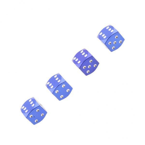 4x4Pcs Dice Motorcycle Car Truck Wheel Stem Air Valve Caps Covers Blue