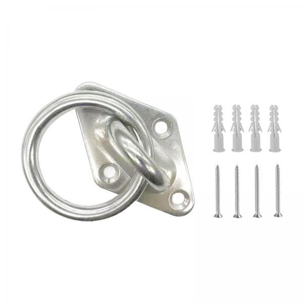 3xDiamond Pad Eye Plate with Ring Heavy Duty for Boat Rigging Training Straps 5mm