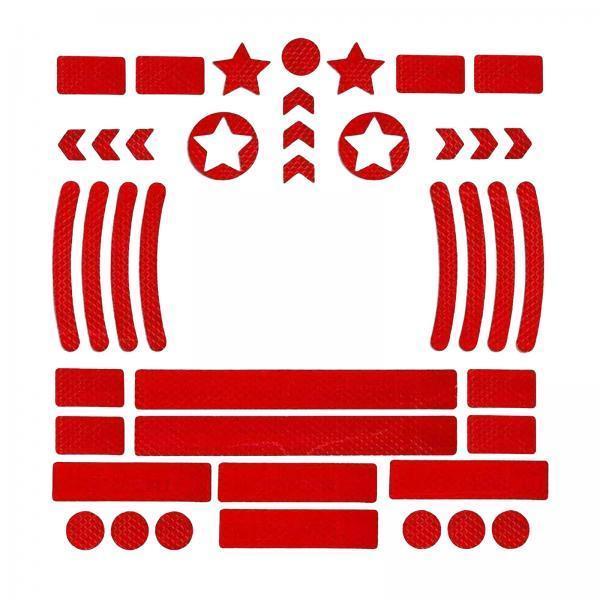 2xReflective Stickers High Visibility Decor Warning for Bikes Motorbike Red