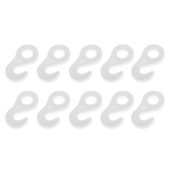 3x10Pcs/set Fasten Hook for Tent Awning Tie Rope Bungee Cord End 3.6cm White