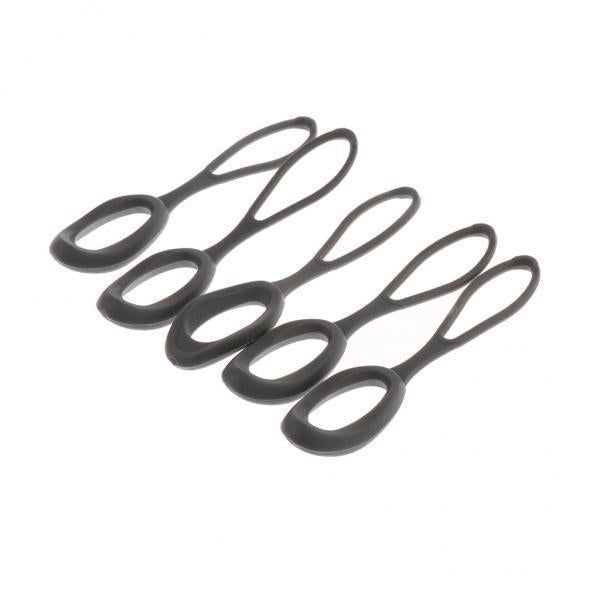 3x5 Pieces Non-slip Strong Zipper Pull Cord Zip Puller Zip Fastener Grey
