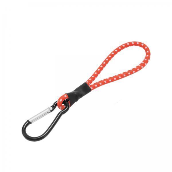 4xBungee Cord with Carabiner Elastic Rope Portable for Outdoor Tents Tarpaulin Red White