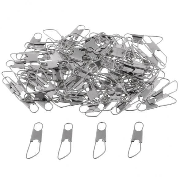 2x100Pcs Fishing Interlock Snap Safety Snap Fishing Swivels Snap 1.4x0.5cm