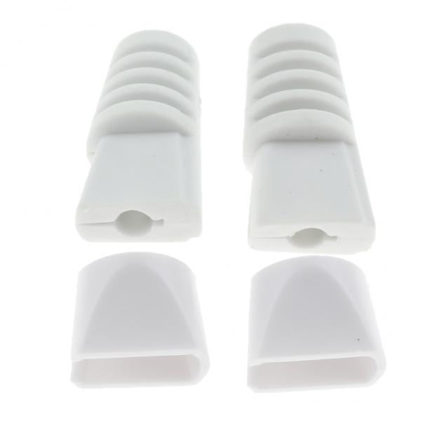 2xSilicone USB Data Charging Cable Connector Saver Protector Clips White