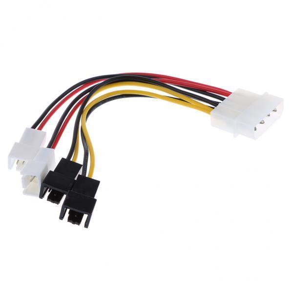4x12V Cooling Fan SATA 4Pin to 4x3pin Convert Connector Extension Power Cable