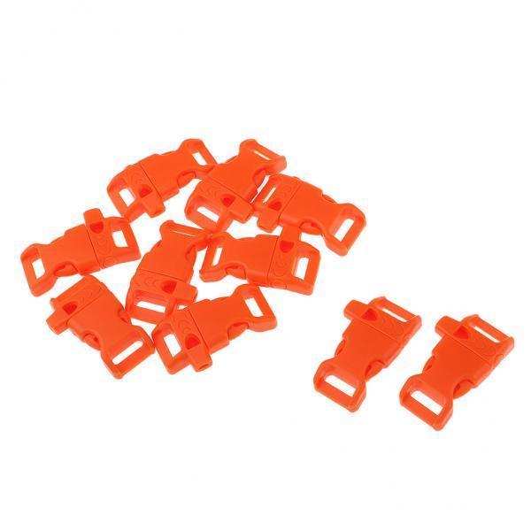 4x10 PCS Emergency Whistle Buckle for Outdoor Camping Paracord Bracelet Orange