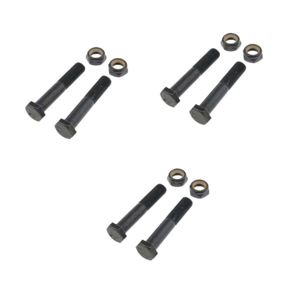 3x2pcs Replacement Skateboard Truck Kingpin Hardware Set Longboard Screw Bolts M10×65mm
