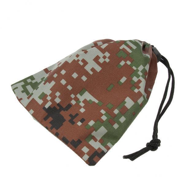4xWaterproof Camping Storage Bag Drawstring Sack Pouch Travel Organizer Digital Camo