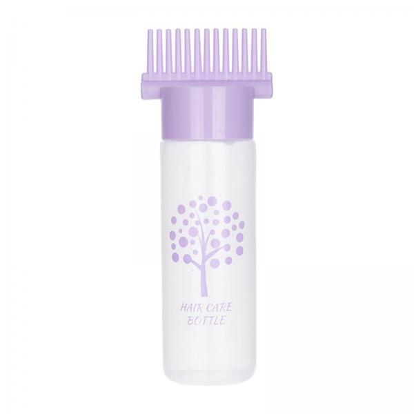 4xHair Oil Applicator Perming Tools Roots Comb Applicator Bottle for Salon Home Violet