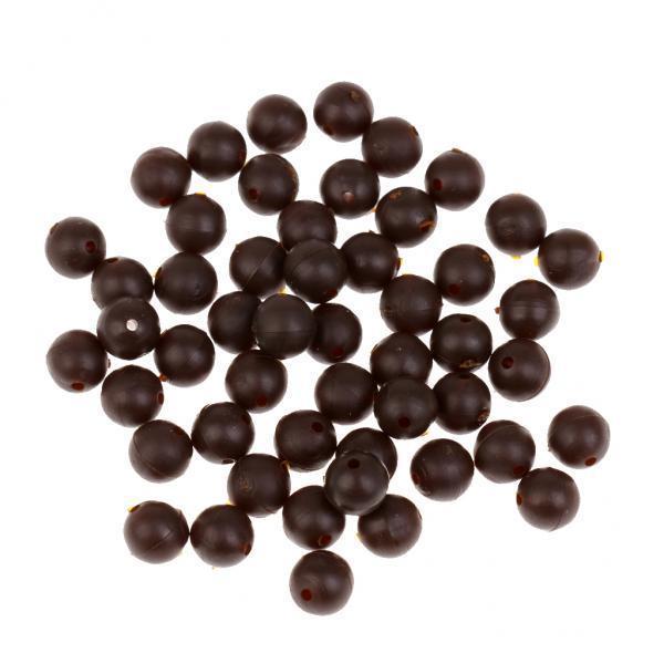 2x50x 8mm Round Floating Rig Beads Soft Carp Fishing Bead Fishing Tackle Brown