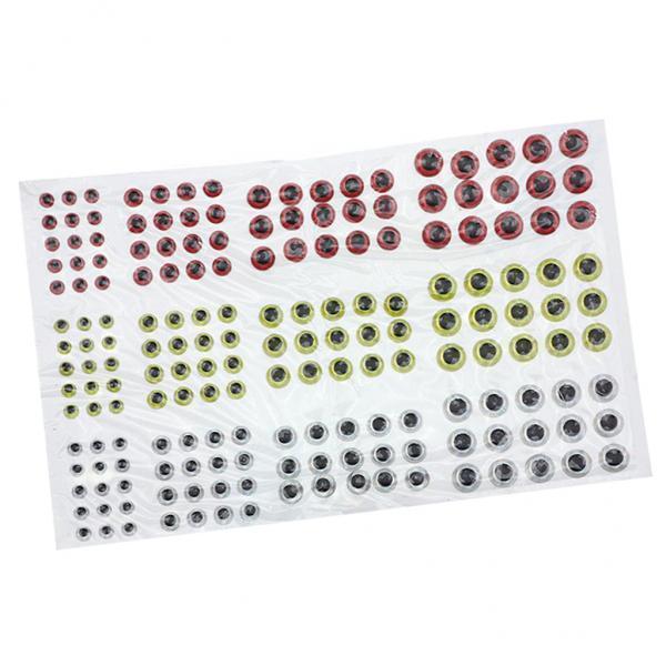 2x183pcs Fishing Lure Eyes 3D Holographic Eyes Fly Tying Jigs Crafts DIY Red Yellow Silvery