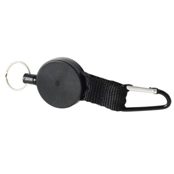 3xHeavy Duty Key Holder Carabiner Buckle with Steel Cable Keyrings Black