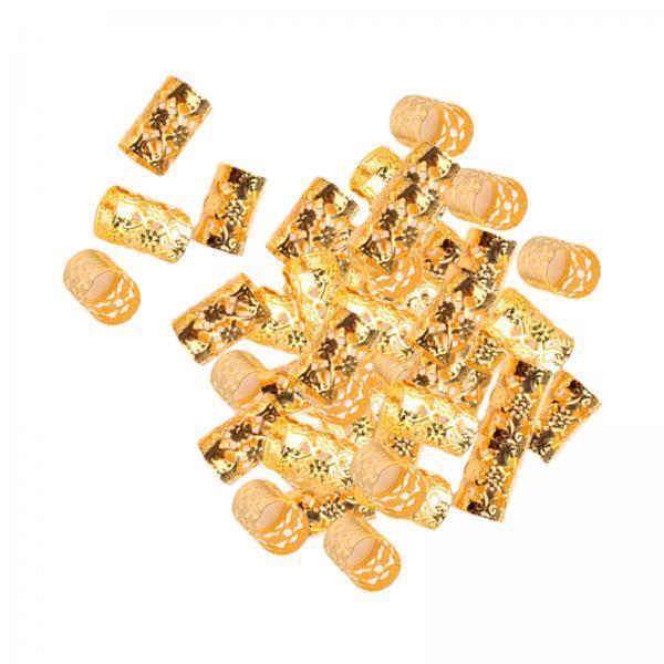 2x100 Pieces Dreadlocks Beads Metal Clips Cuffs Rings for Braids Hair Braiding Style A
