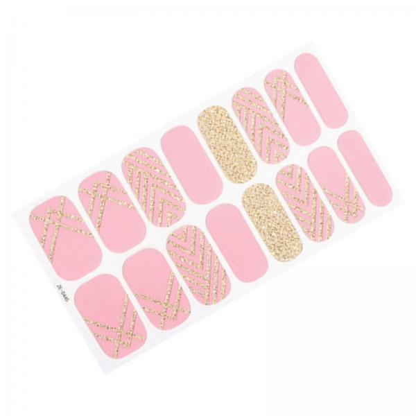 3x16 Pieces Cured Gel Nail Strips Self Adhesives Gel Nail Wrap Stickers Decals Style G