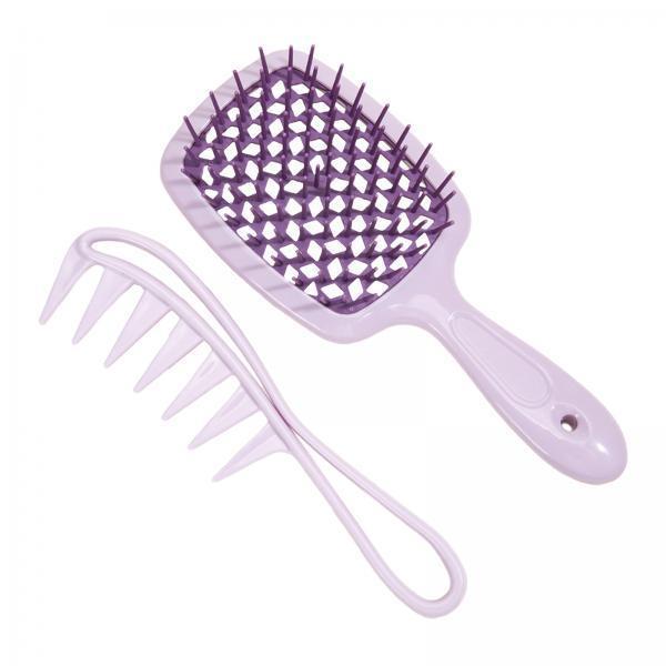 2x2x Hair Brush Set Paddle Hair Brush for Synthetic Hair Extensions Wigs Women Purple