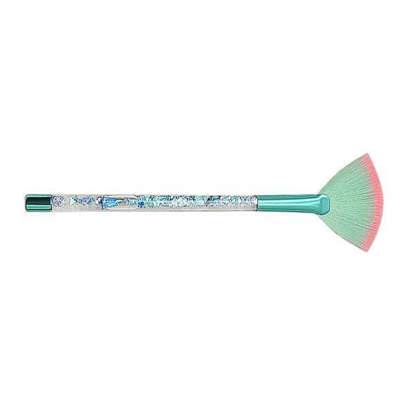 2xFan Makeup Brush Durable Makeup Loose Powder Brush for Women Girlfriend Lady Green