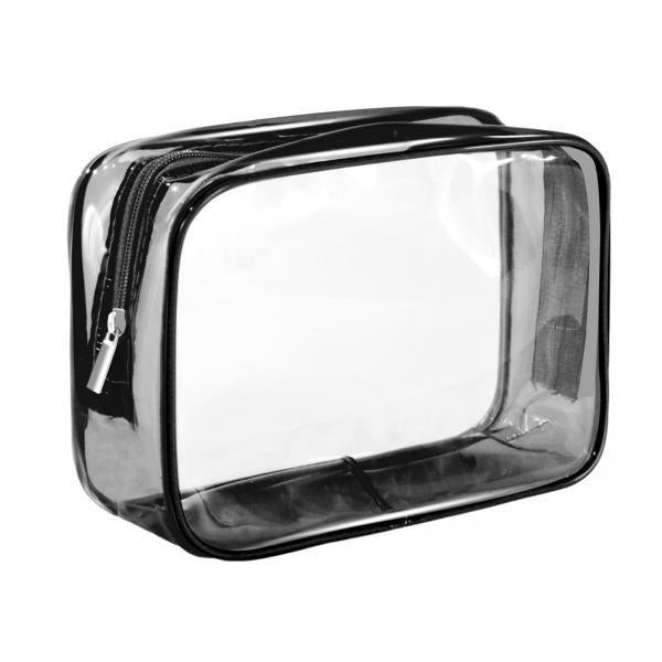 4xWaterproof Toiletry Bag Reusable Holder Container Beach Bag Clear Makeup Bag Black