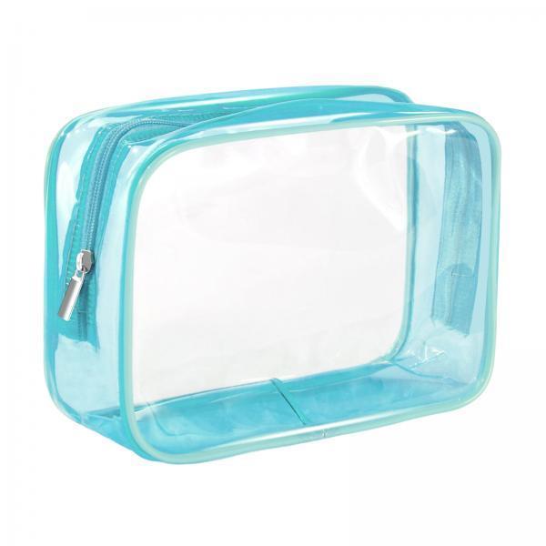 2xWaterproof Toiletry Bag Reusable Holder Container Beach Bag Clear Makeup Bag Blue