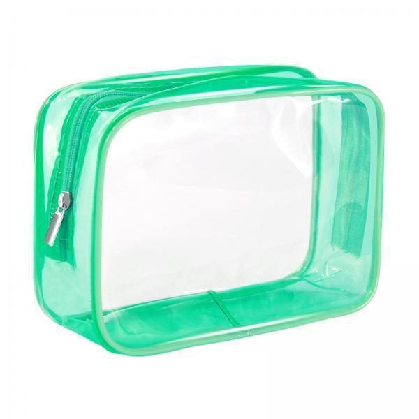 3xWaterproof Toiletry Bag Reusable Holder Container Beach Bag Clear Makeup Bag Green