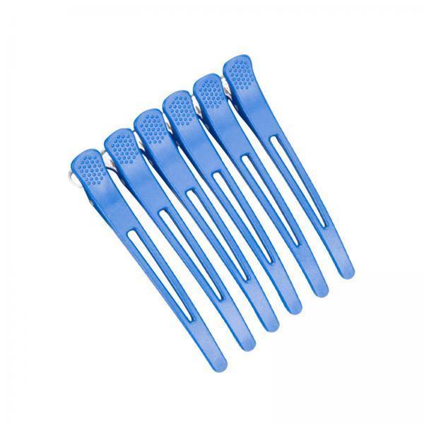2x6Pcs Alligator Hair Barrettes for Hair Drying Women Men Hair Extensions Blue