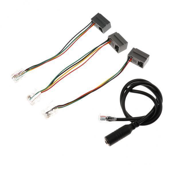 4x3.5mm Female Jack to 4P4C RJ9 Male Headset Phone Audio Adapter Cable