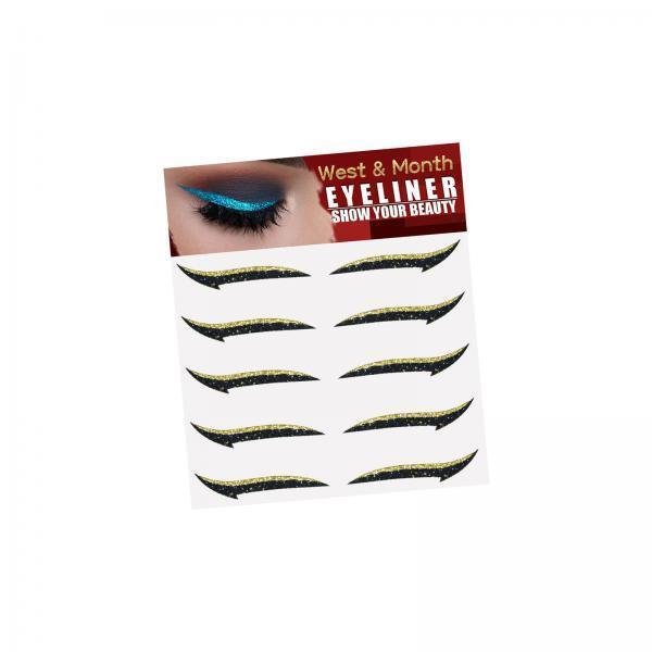 4x5 Pair of Self Stick Reusable Quick Makeup Tool for Daily Wear Parties Dance Gold
