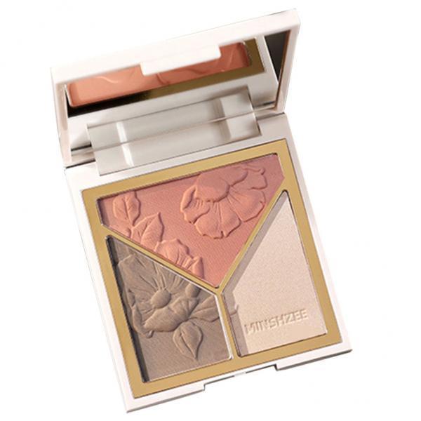 4xHighlighter Contour Palett Face Contouring Kit Highlighting Powder Red