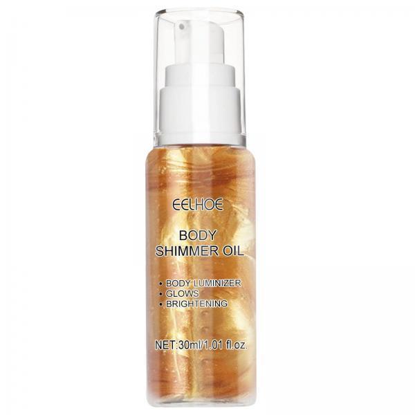 3xBody Shimmer Oil Multipleuse Moisturizing Glitter Waterproof for Make up 30G Golden
