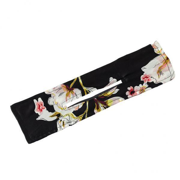 2xDeft Bun Fashion Hair Bands Women Summer Knotted Flower Black