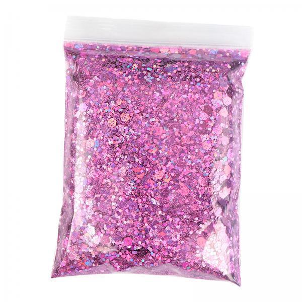 2x1Bag 50g Nail Glitter Sequins Paillette Flakes 3D Nail Art Decor Peach