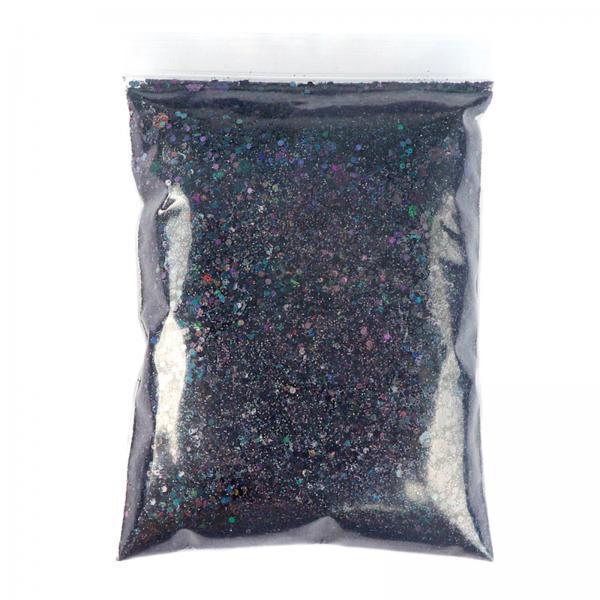 2x1Bag 50g Nail Glitter Sequins Paillette Flakes 3D Nail Art Decor Black