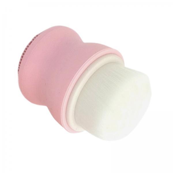 3xManual Face Washing Brush Soft Bristle and Exfoliating Silicone Pad Pink