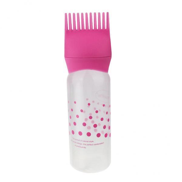 2x120ML Empty Hair Dye Dispensing Bottle Salon Hair Dyeing Applicator Pink
