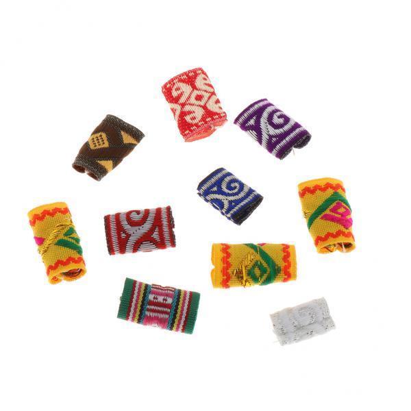 4x10x Knitted Hair Cuffs Dreadlock Beads For DIY Braids Beard Pendants Charms