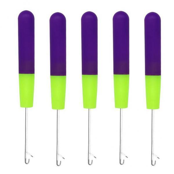 2x5 Packs 6in Latch Hook Crochet Needle for Braids Hair Extension Weave Purple