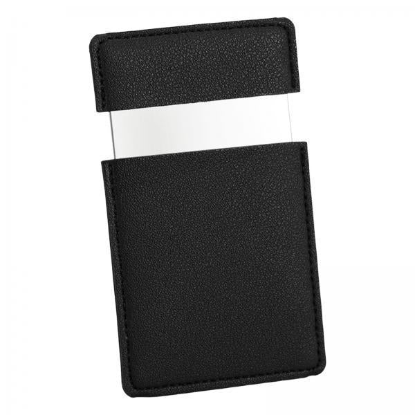 4xSquare Mini Makeup Mirror Travelling Outdoor with PU Leather Cover Black
