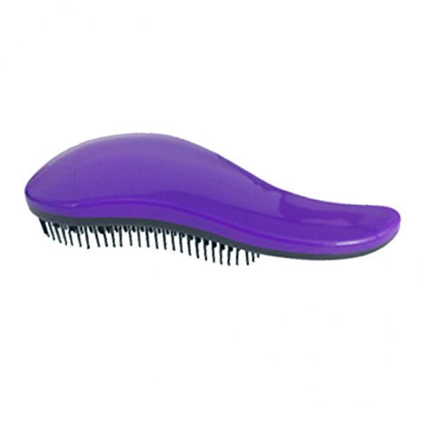 2xHair Brush Free Hair Combs Unique Handle Detangling Comb Purple