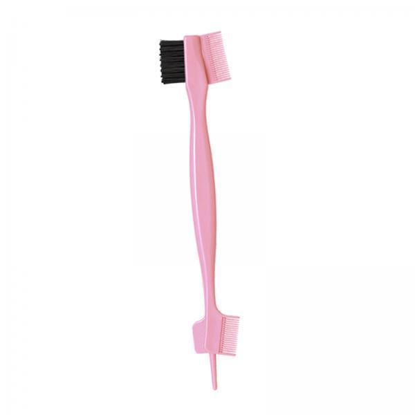 2xEyebrow Brush Comb Double-Sides Beauty Tool for Makeup Women Travel Pink