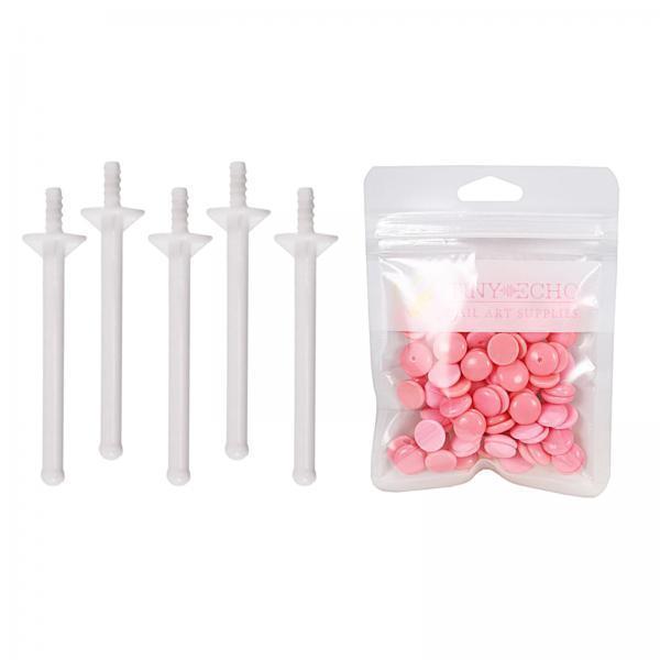 4x1Bag Depilatory Wax Waxing Beads Hair Removal Set & 5x Applicator Rose