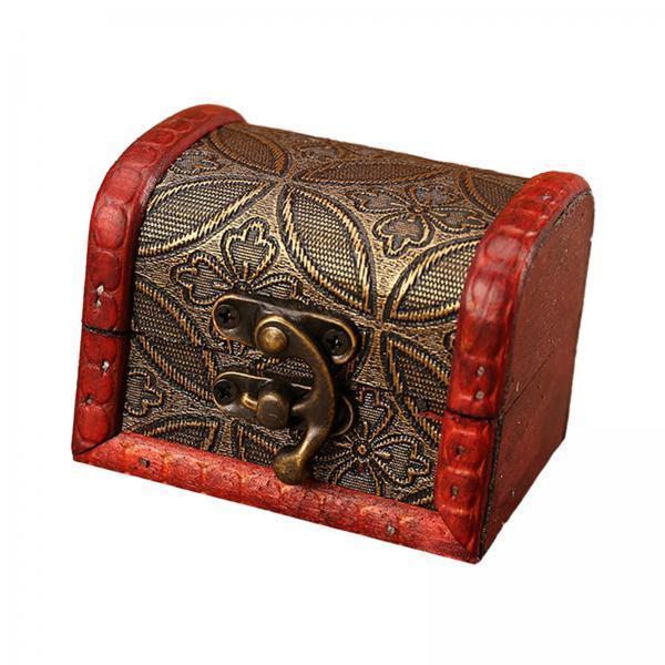2xDecorative Storage Box Decor Wooden Box for Earrings Hairpins Bracelets Style C