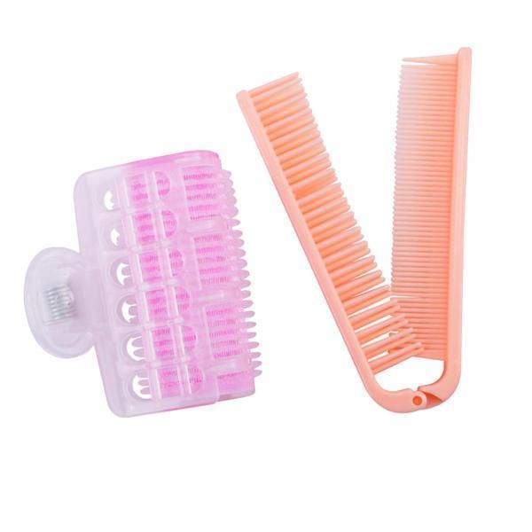 4xHairdressing Tools Set Hair Straightener Comb+Hair Roller Curler+Roller Clip