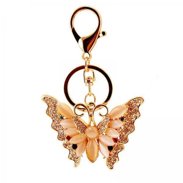 2xButterfly Keychain Gold Jewelry Accessory Backpack Keychains for Women Girls